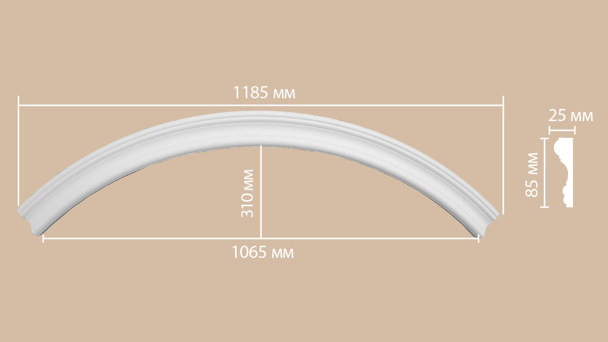 Радиус [1/4 круга] DECOMASTER 897174-150 (Rнар. 835 | Rвн. 750мм)